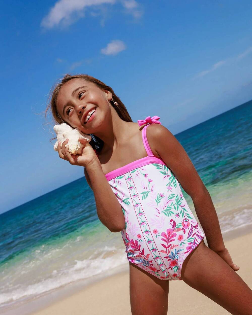 NEW FEATHER 4 ARROW girls shelly one-piece swimsuit in seabreeze